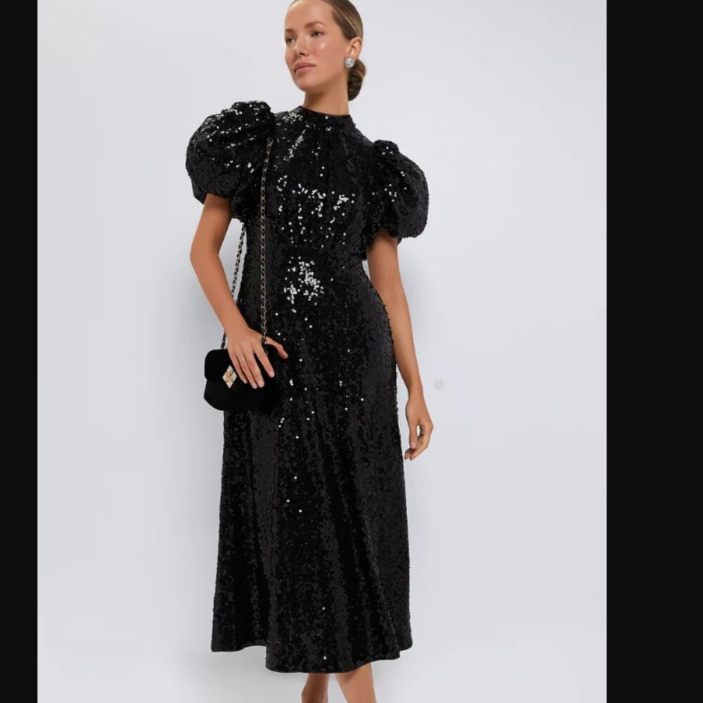 Tuckernuck Black Sequin Perris Dress Size S Worn Once